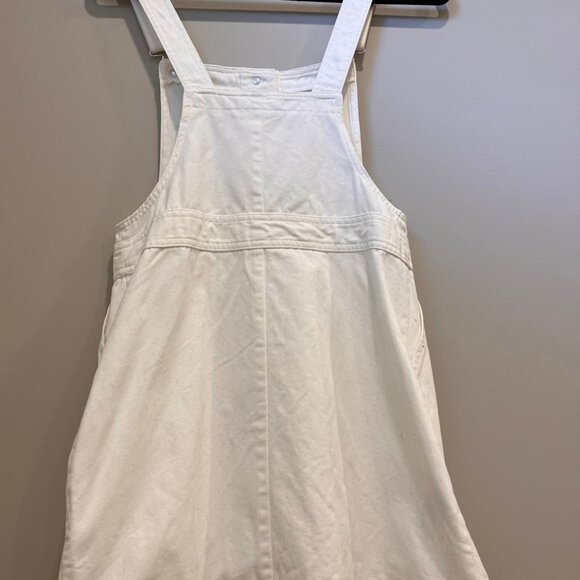Mango white denim mini overalls dress US size 4 - Picture 4 of 7